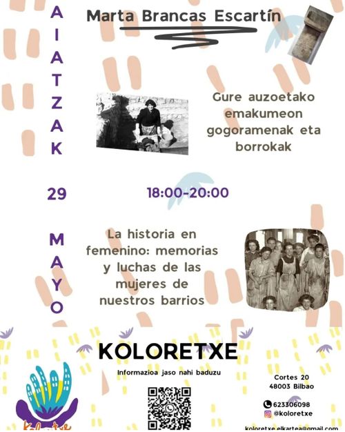 MARTA BRANCAS ESCARTIN GURE AUZOETAKO EMAKUMEON GOGORRAMENAK ETA BORROKA