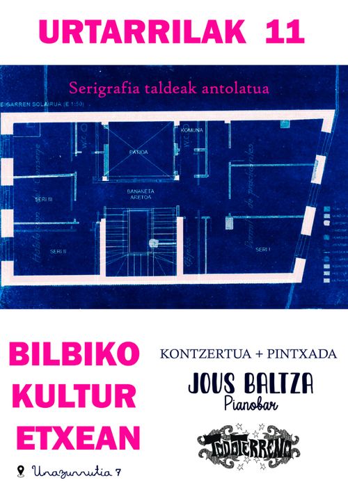 KONTZERTUA + PINTXADA. Jous Baltza - Pianobar eta Todoterreno DJ. Bilbiko serigrafia taldeak antolatua