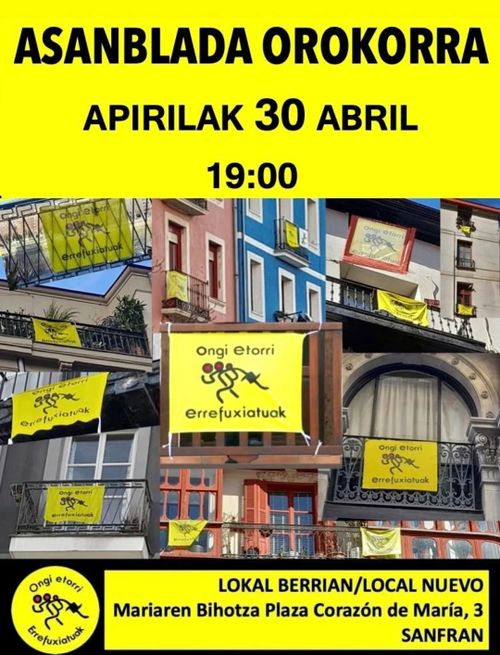 ONGI ETORRI ERREFUXIATUA ASANBLADA IREKIA 