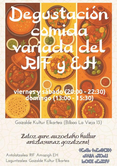 DEGUSTACIÓN DE COMIDA VARIADA DEL RIF Y EUSKAL HERRIA