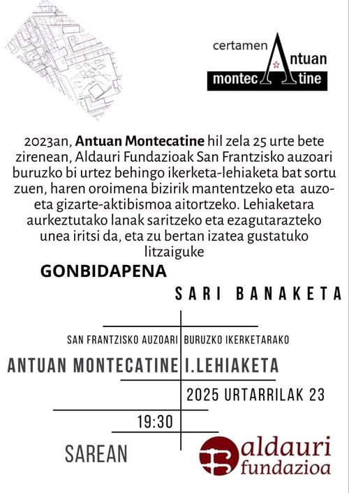 1 CERTAMEN ANTUAN MONTECATINE DE ESTUDIOS SOBRE EL BARRIO SAN FRANCISCO DE BILBAO