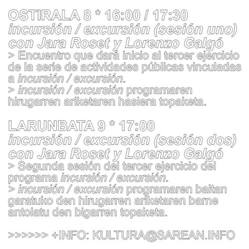 INCURSIÓN EXCURSIÓN 