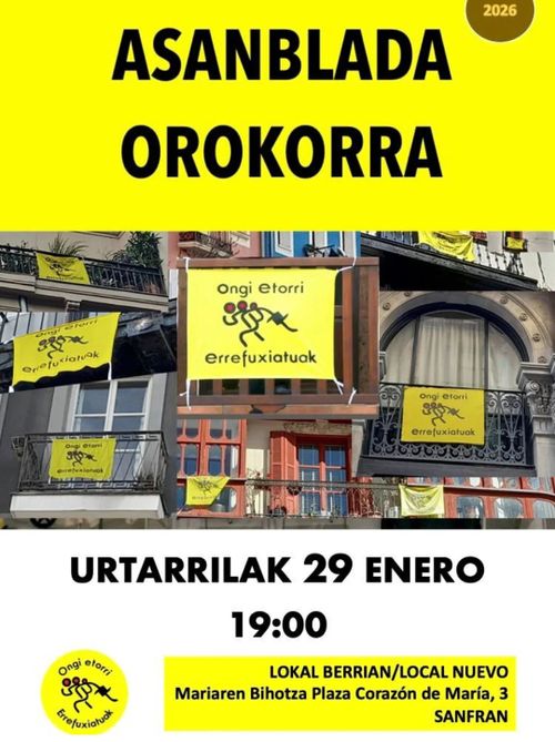 ONGI ETORRI ERREFUXIATUA ASANBLADA IREKIA 