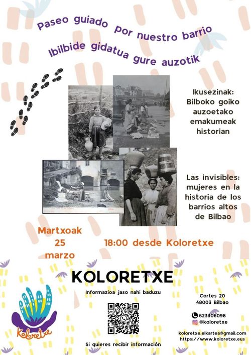LAS INVISIBLES MUJERES EN LA HISTORIA DE LOS BARRIOS ALTOS DE BILBAO, UN PASEO GUIADO POR NUESTRO BARRIO