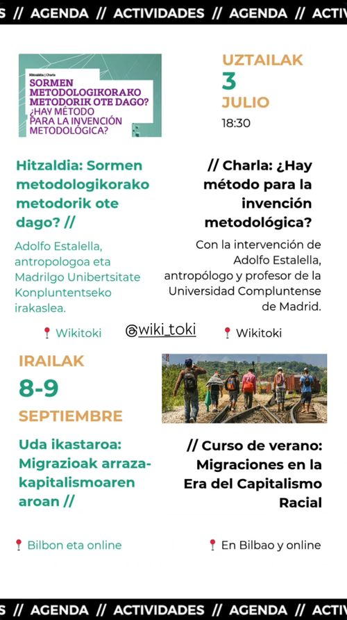 UDA IKASTOLA: MIGRAZIOAK ARRAZA-KAPITALISMOAREN AROAN - CURSO DE VERANO EN LA ERA DEL CAPITALISMO RACIAL